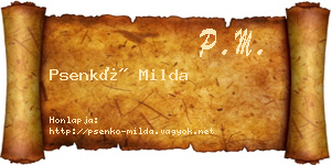 Psenkó Milda névjegykártya