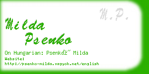 milda psenko business card